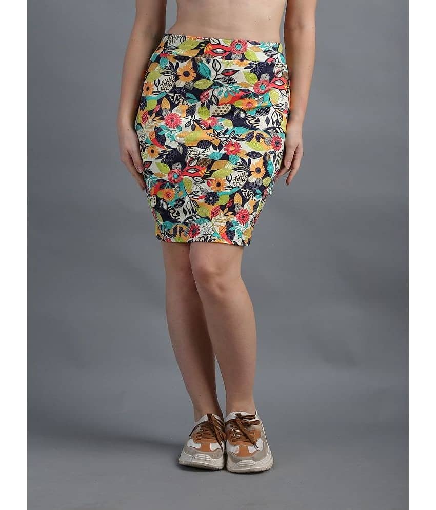 N-Gal - Multi Color Polyester Women's Straight Skirt ( Pack of 1 )