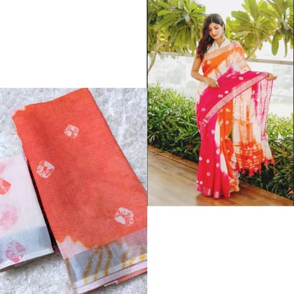 linen printed saree