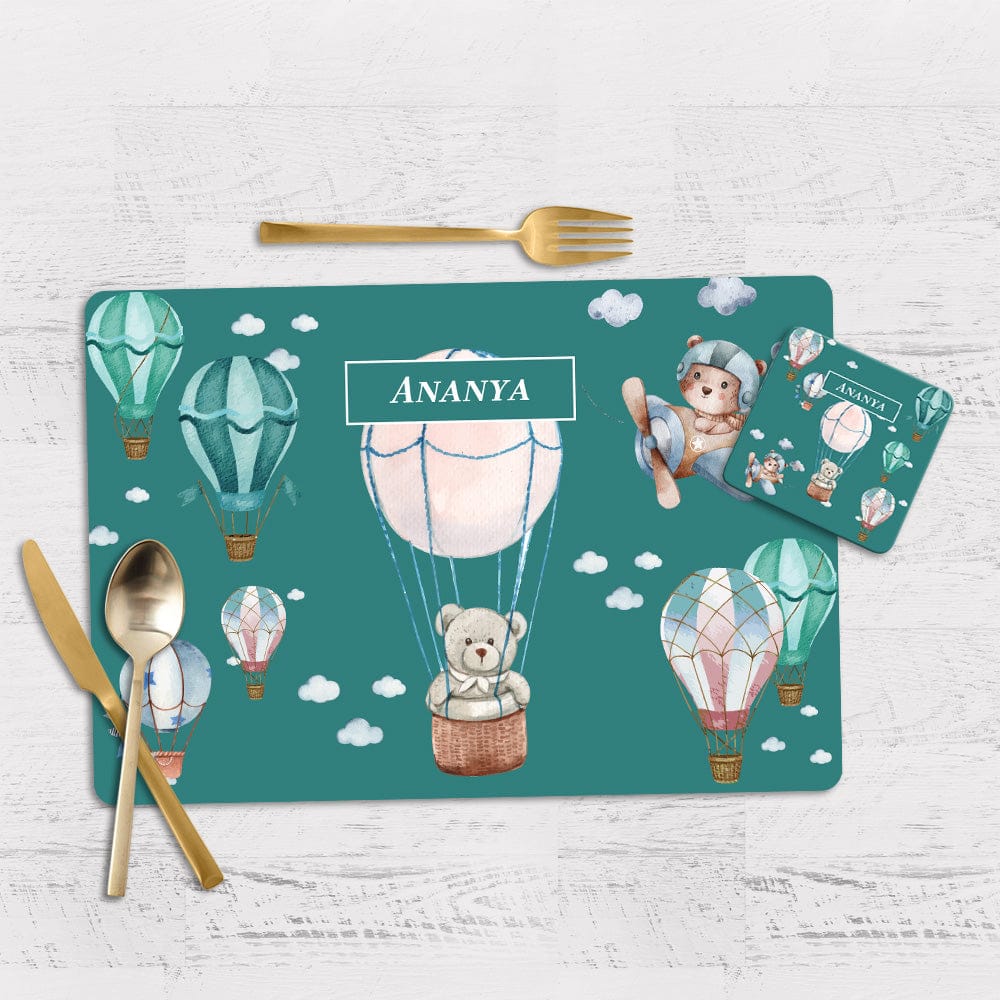Infinite Sky Tableware Set (kids)-Teal / Flexible (matte finish) PVC Mats