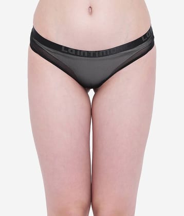 La Intimo Pack of 1 Nylon Bikini For Women ( Black )