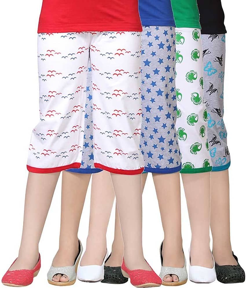 Sini Mini Pack of 4 Girls Capris ( Multicolor )