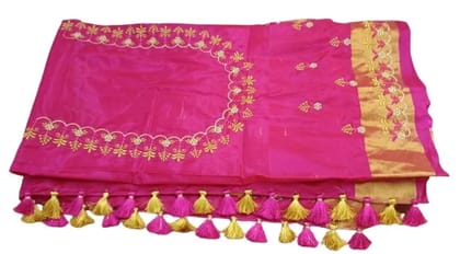 Elegant Rose Color Saree Set with Blouse