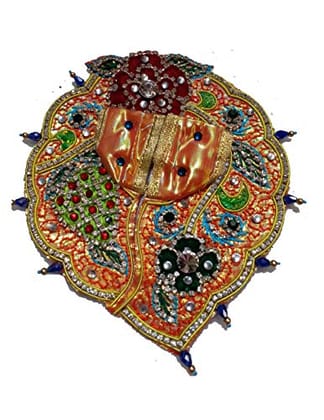 VARNI CREATION Ladoo Gopal Diamond and Gerdosi Work Poshak-Medium Size