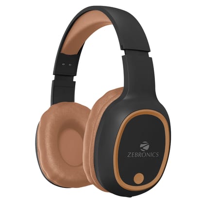 Zebronics Wireless Headphones, Upto 60Hrs Playback, 40mm Drivers, BT v6.0, AUX, Micro SD, Media/Volume Control, Type-C Charging, Dual Pairing, Gaming Mode, Adjustable Headband (Thunder, Brown) Zebronics Wireless Headphones, Upto 60Hrs Playback, 40mm Driv