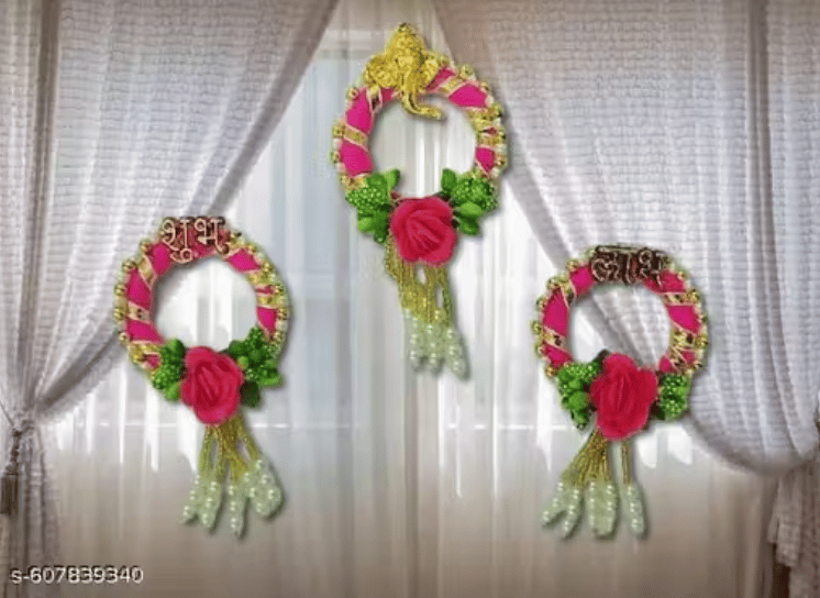 AHH Subh Labh Door Hanging - Handcrafted Diwali Home Decor, Diwali decorations shub labh with GANESHJI hanging