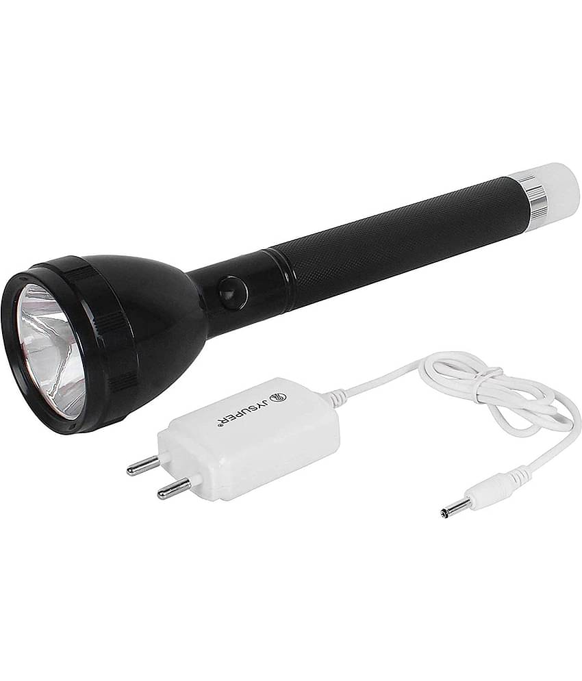 JY Super 9050 - 2W Rechargeable Flashlight Long Range Torch with Aluminium body and Emergency Light( Pack of 1 )