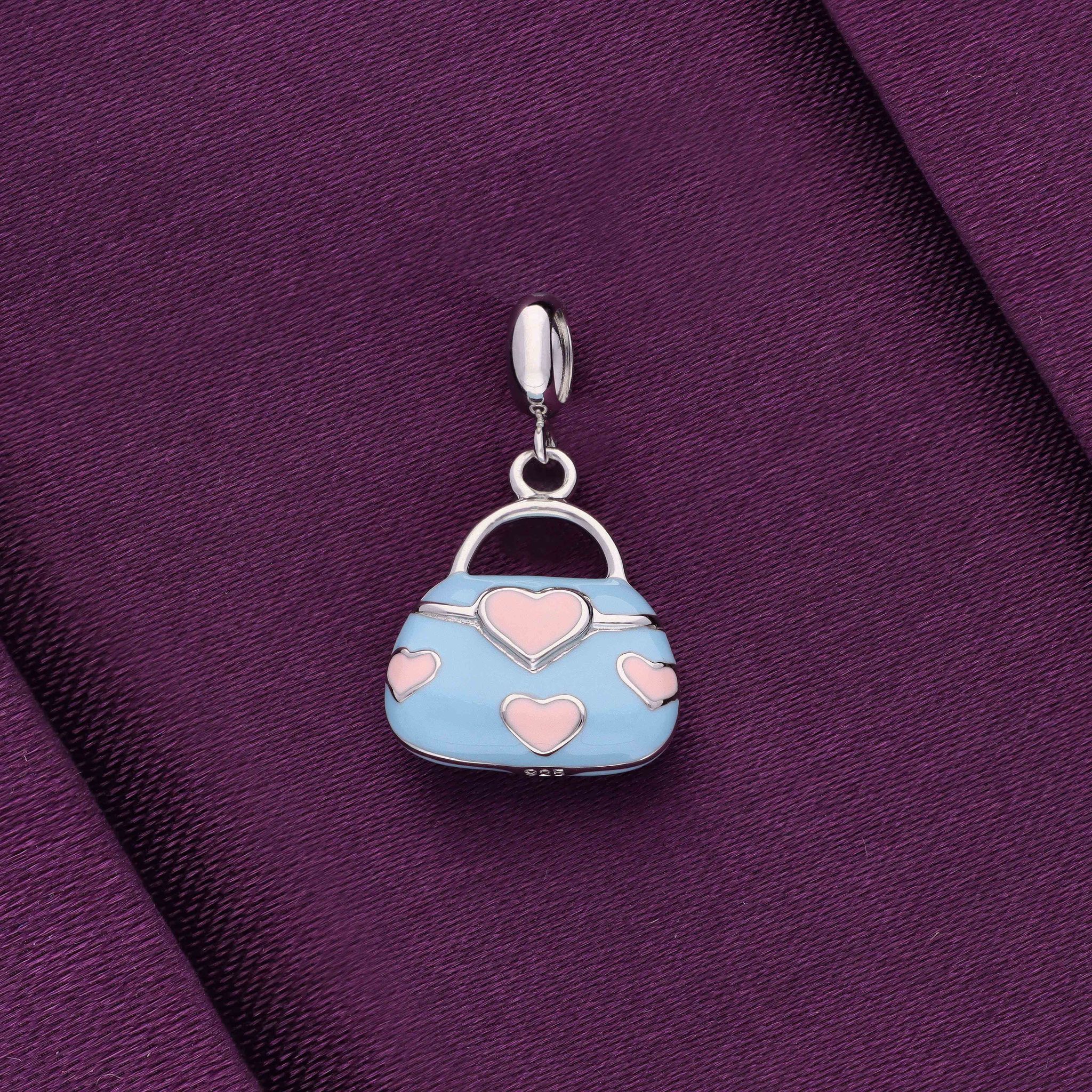 Sterling Handbag Blue Silver Charm Pendant-None / Silver