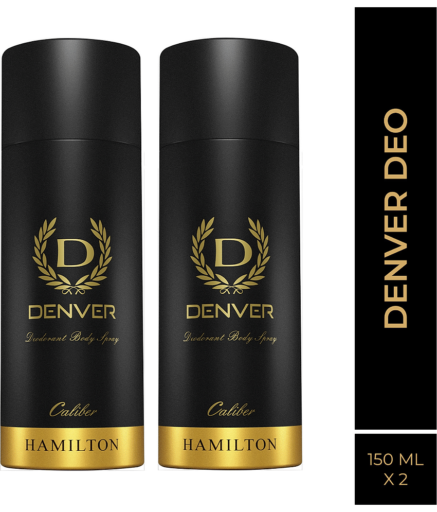 Denver Caliber Long Lasting Deodorant Spray For Men 150 ml Each (Pack of 2)