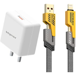Digimate 65W 4 in 1 Nylon Braided Fast Charging Cable With Multiple Port Type C to TypeC/Lightening