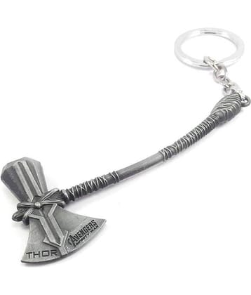 Parrk Metal Avengers Infinity War Thor Axe Stormbreaker Alloy Antique Keychain for Bikes/Cars/Bags/Home/Cycle/Men/Women/Boys and Girl's(Silver)