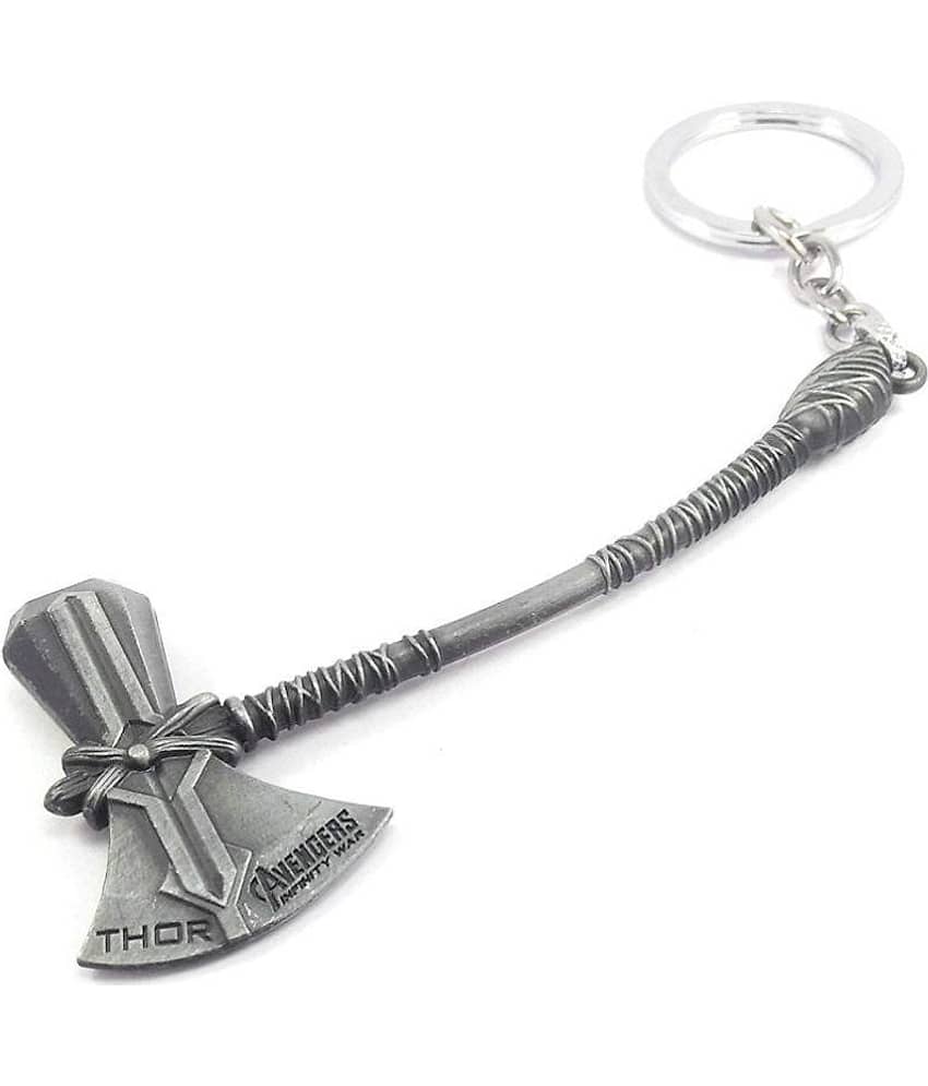 Parrk Metal Avengers Infinity War Thor Axe Stormbreaker Alloy Antique Keychain for Bikes/Cars/Bags/Home/Cycle/Men/Women/Boys and Girl's(Silver)