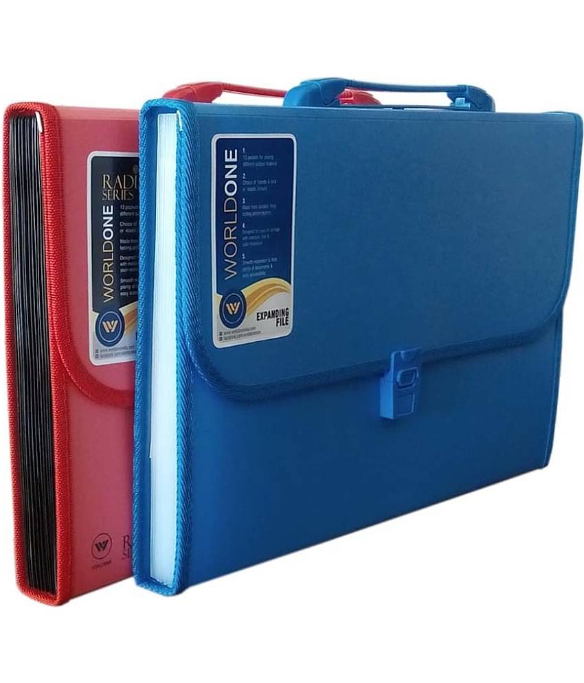Worldone Expanding File 13 Pockets Set of 2