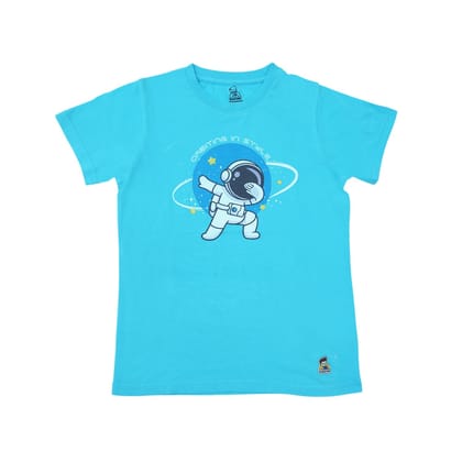 KUCHU Kids’ Unisex T-Shirt “Orbiting” Digital Print | Soft Cotton-Modal Blend | Breathable, Lightweight & Durable Casual Wear for Boys & Girls | Ideal for Everyday Comfort