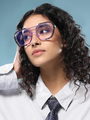 The Noir Oversized Sunglass - Electric Purple-Sunglass