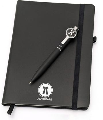 UJJi Advocate Logo Metal Pen with Notebook Set