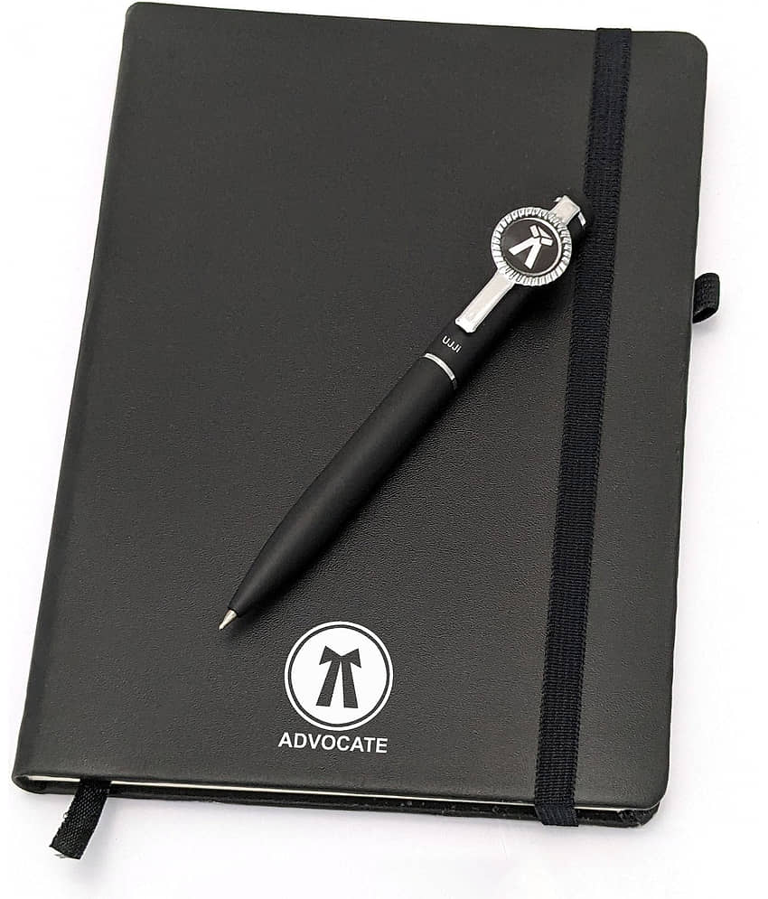 UJJi Advocate Logo Metal Pen with Notebook Set