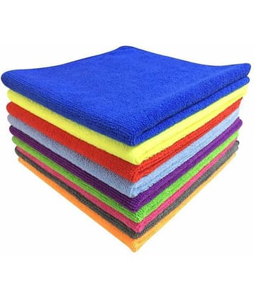 SOFTSPUN Microfiber Cloth 40x40 Cms, 10 Piece Towel Set, 340GSM (Multicolor) Thick Lint & Streak-Free Multipurpose Cloths Automotive Microfibre Towels for Car Bike Cleaning, Polishing & Detailing!