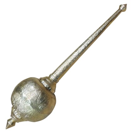 Brass Hanuman Mace, Gada – Puja Use Handcrafted Mace, Length : 56.5 Inch (ZMAS531 R)