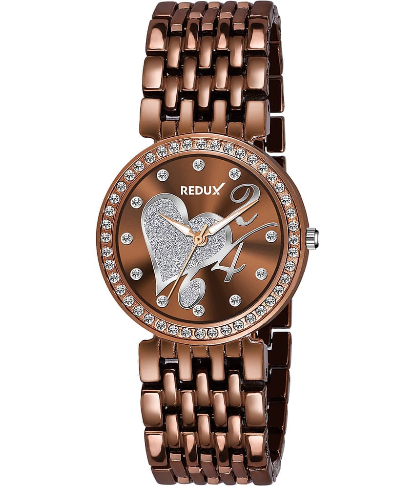 Redux - Brown Metal Analog Womens Watch