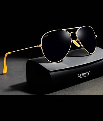 RESIST EYEWEAR Gold Pilot Sunglasses ( Pack of 1 )