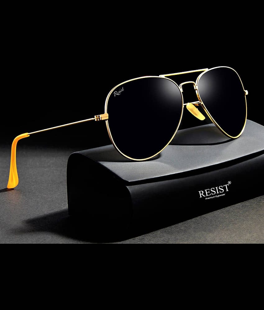 RESIST EYEWEAR Gold Pilot Sunglasses ( Pack of 1 )