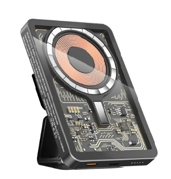 Champion 10000mAh Magnetic Wireless Transparent Power Bank with Stand – PD Fast Charging for iPhone & Android