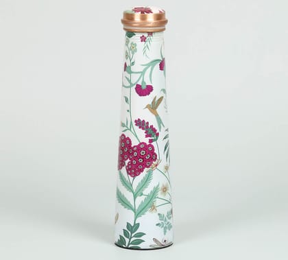 India Circus Grey Floral Galore Tapered Copper Bottle