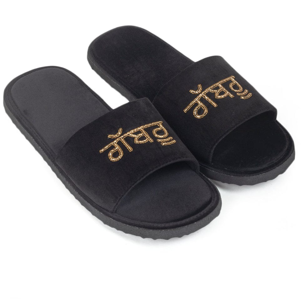 Gabru Punjabi Domani Slippers (Desi Series)-EU 42 / UK 8 / Black