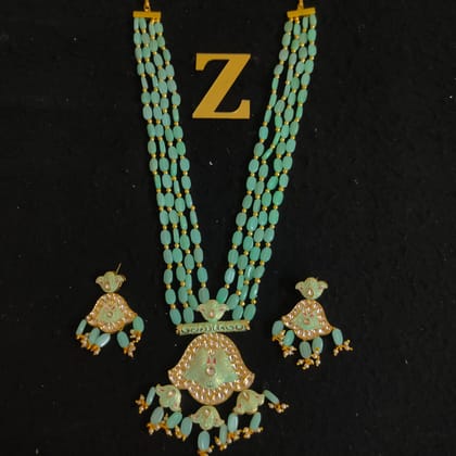 ZEVAR I Traditional Pearl Beaded Long Necklace Set
