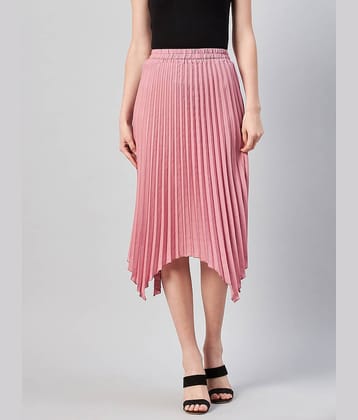 Rare - Pink Polyester Women's Asymmetrical Skirt ( Pack of 1 )