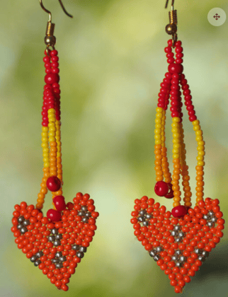 Sahaj Heart Beaded Earrings Sahaj Heart Beaded Earrings