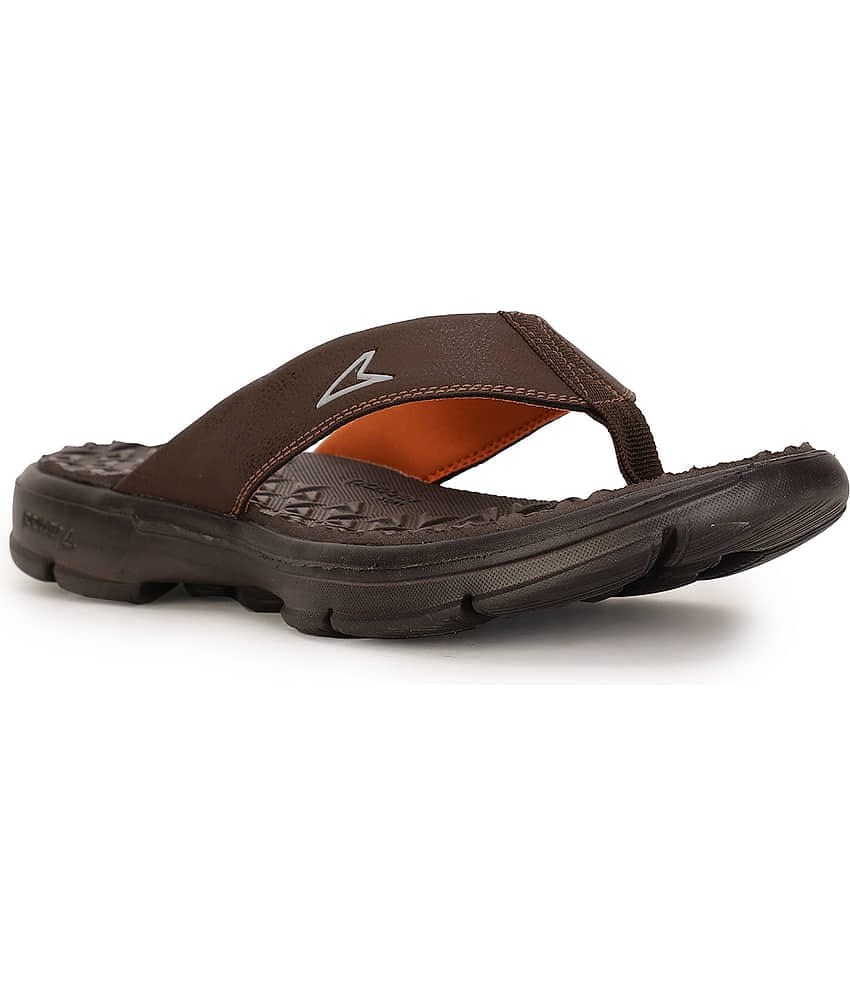 Power Brown Men's Thong Flip Flop