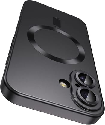 DIZORO Magnetic Case for iPhone 16 Plus Case [Compatible with MagSafe][Built-in Camera Lens Protector] Slim Soft Silicone Bumper Shockproof Metallic Luster Back Cover Phone Case (Black) DIZORO Magnetic Case for iPhone 16 Plus Case [Compatible with MagSaf