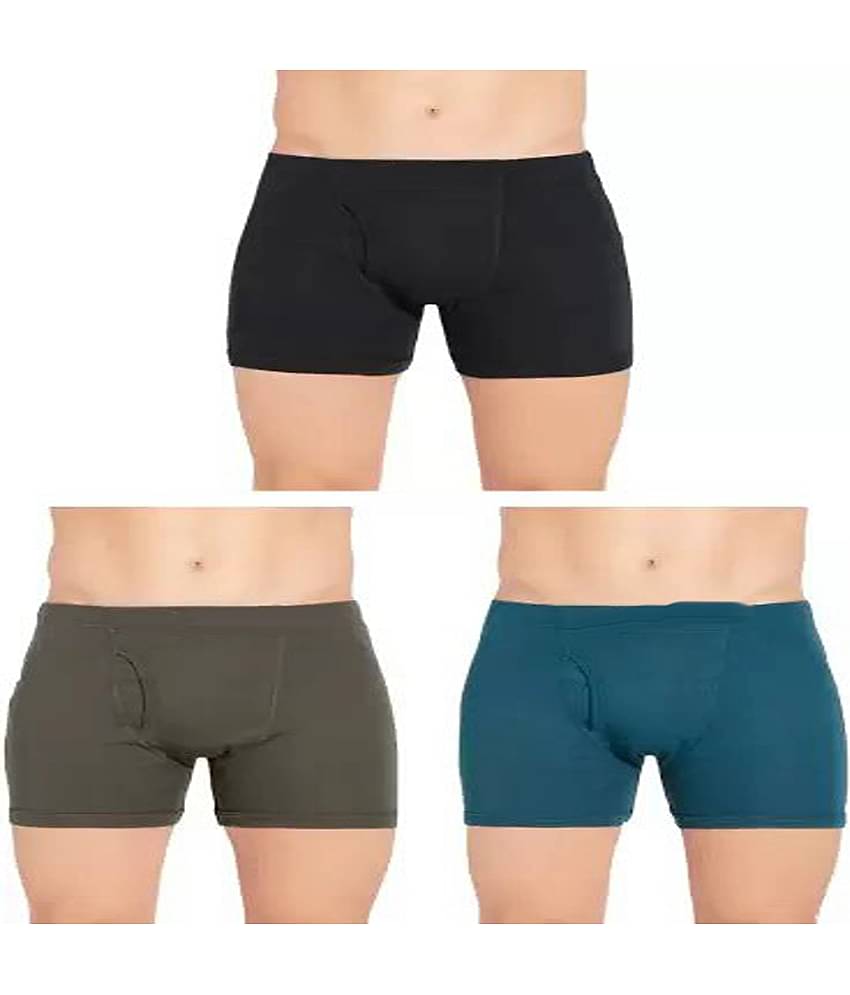 Cavenders Pack of 3 Cotton Blend Trunks For Men's ( Multicolor )
