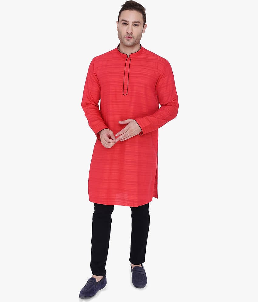 Kuons Avenue - Maroon Cotton Men's Regular Kurta ( Pack of 1 )