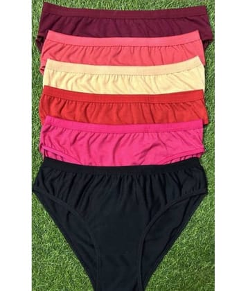 Pack of 6 Multicolor Cotton Self Design Briefs for women and girl | multi color hipster for women and girls