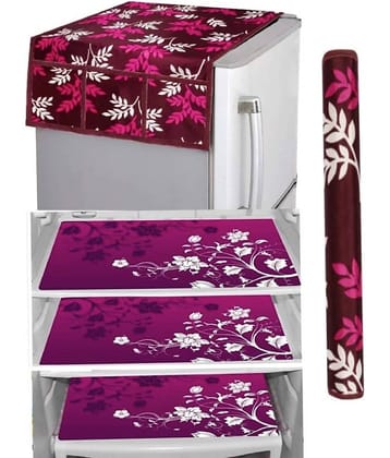 Laphino Polyester Floral Top Cover ( 97 55 ) Pack of 5 - Pink