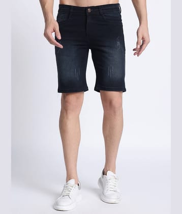plounge Black Denim Men's Shorts ( Pack of 1 )