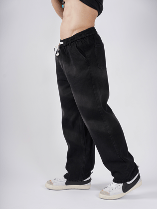 Fast Lane Baggy Denim Jeans-M / Black / Fast Lane Baggy Denim Jeans
