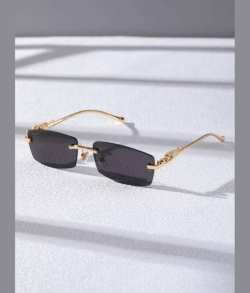 SGMC Gold Rectangular Sunglasses ( Pack of 1 )