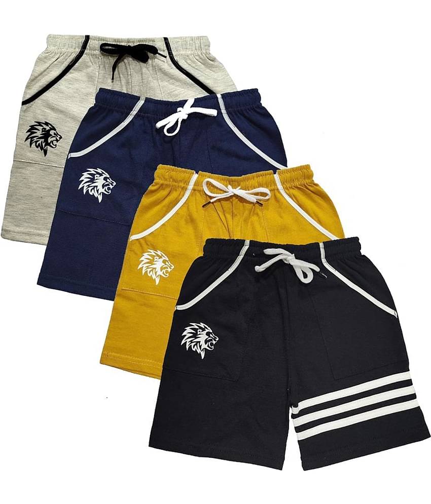 atlans Pack of 4 Cotton Blend Shorts For Boys ( Multi Color )