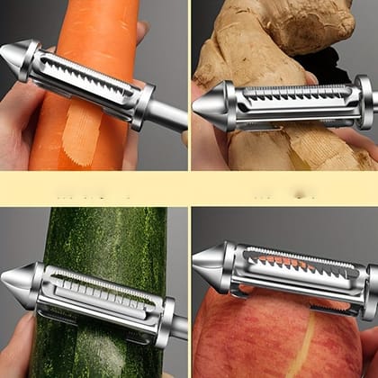 Stainless Steel Peeler for Vegetables and Fruits, 3 in 1 Multifunctional Julienne Peeler for Kitchen, Versatile Vegetable Peelers for Salad Preparation, Durable Vegetable Peeler (Silver/Black) Stainless Steel Peeler for Vegetables and Fruits, 3 in 1 Multifunctional Julienne Peeler for Kitchen, Versatile Vegetable Peelers for Salad Preparation, Durable Vegetable Peeler (Silver/Black)