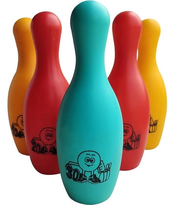 RAINBOW RIDERS Bowling Alley Set with 6 Pins and Two Balls Indoor Outdoor Sports Game for Kids | Light Weight & Easy to Carry, 3+ years