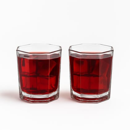 Italian Premium Crystal Hexa Shape Whiskey Glass | 300 ML | Brandy Wine Glasses | Perfect Drinking for Bourbon, Whisky, Scotch, Cocktails, Vodka, Rum |
