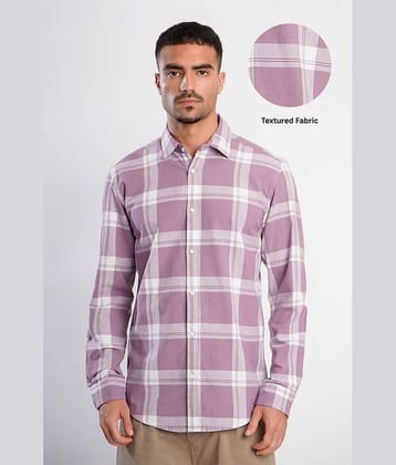Bene Kleed 100% Cotton Slim Fit Checks Full Sleeves Men's Casual Shirt - Pink ( Pack of 1 )