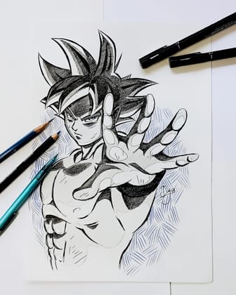 Ultra Instinct Pencil Sketch for Gifting & Home Decor
