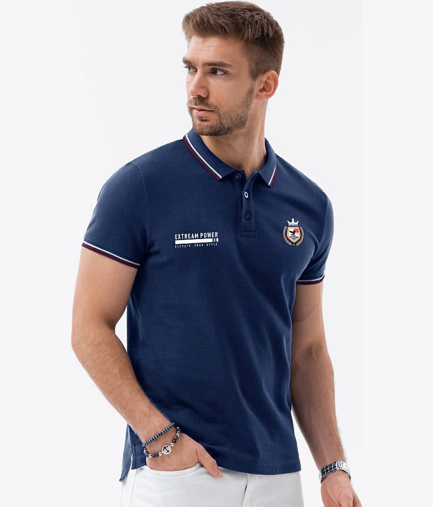 Eyebogler Pack of 1 Polyester Regular Fit Embroidered Half Sleeves Men's Polo T Shirt ( Maroon )