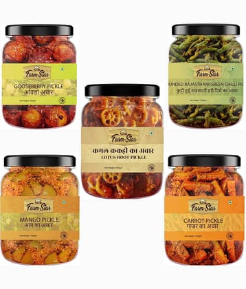 Farm Star Salty & Spicy Fruit & Vegetable Pickle 2500 g Pack of 5