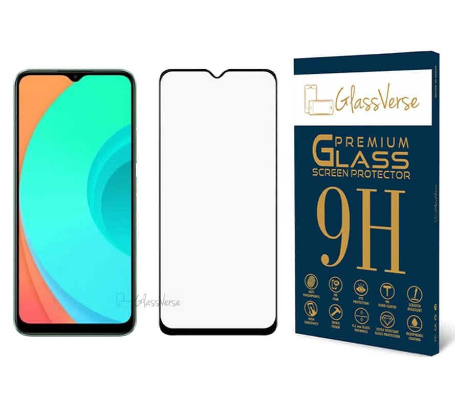 GlassVerse Anti-Shatter Tempered Glass For Realme C11 (Pack of 1) with Free Installation Kit Full screen Coverage Free Replacement If Received Damaged - 6.5 inch GlassVerse Anti-Shatter Tempered Glass For Realme C11 (Pack of 1) with Free Installation Kit