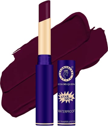 Colors Queen Queen Lips Matte Lipstick Waterproof with Smooth Application Grape Wine (Shade - 847)